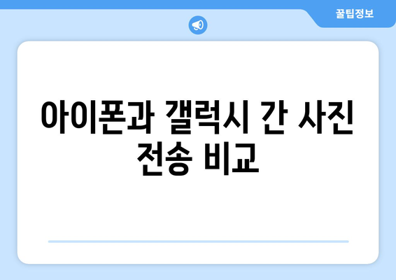 아이폰에서 갤럭시로 사진 전송하는 방법과 팁 | 아이폰, 갤럭시, 사진 전송, 스마트폰 활용