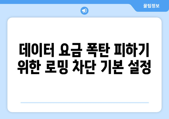 갤럭시 로밍 차단 방법| 데이터 요금 걱정 없이 여행하기 | 해외 로밍, 스마트폰 설정, 비용 절약 팁