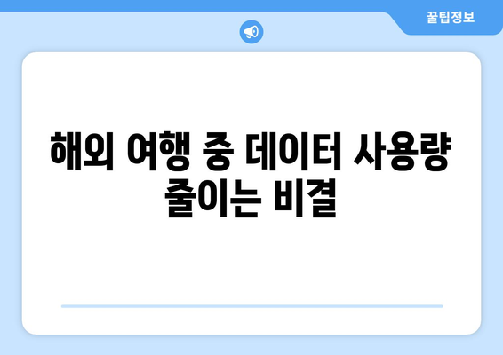 갤럭시 로밍 설정 방법 및 팁 | 해외 여행 필수 가이드, 데이터 절약, 통신 요금 절감