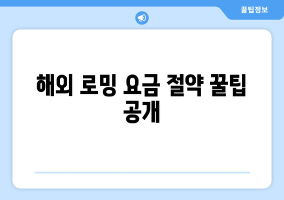 갤럭시 해외 로밍 완벽 가이드| 설정부터 요금 절약 팁까지 | 스마트폰, 여행, 모바일 데이터 관리