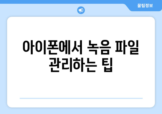 아이폰 녹취 어플 추천 및 사용 가이드 | 녹음 앱, 통화 녹음, 음성 메모 활용법