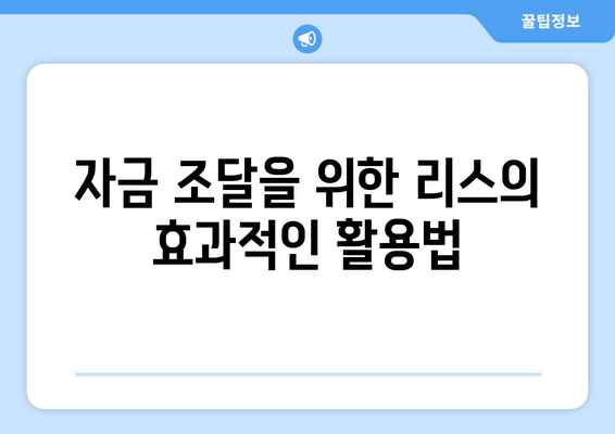 개인사업자를 위한 리스 활용 가이드 | 개인사업자, 자금 조달, 금융 팁