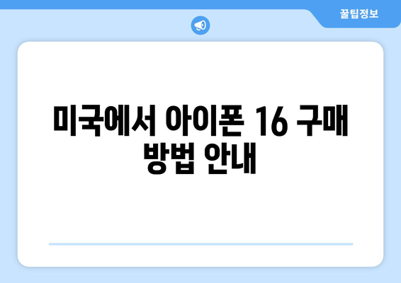 아이폰 16 미국 가격과 구매 방법 알아보기 | 아이폰, 가격 정보, 구매 가이드