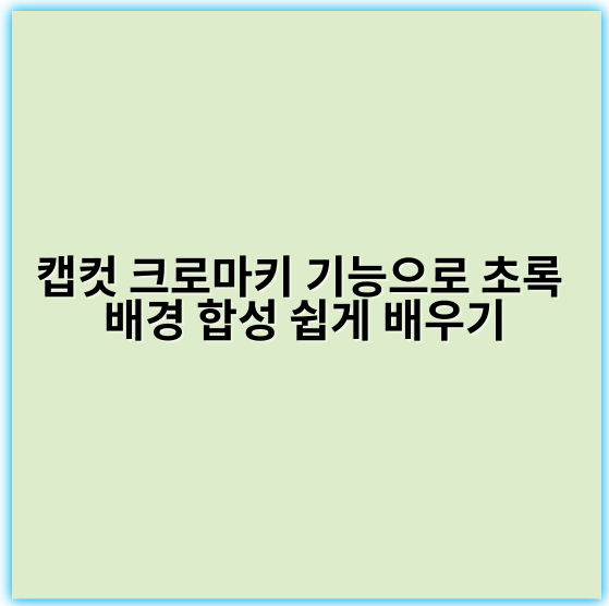 캡컷 크로마키 기능으로 초록 배경 합성 쉽게 배우기 - 크로마키